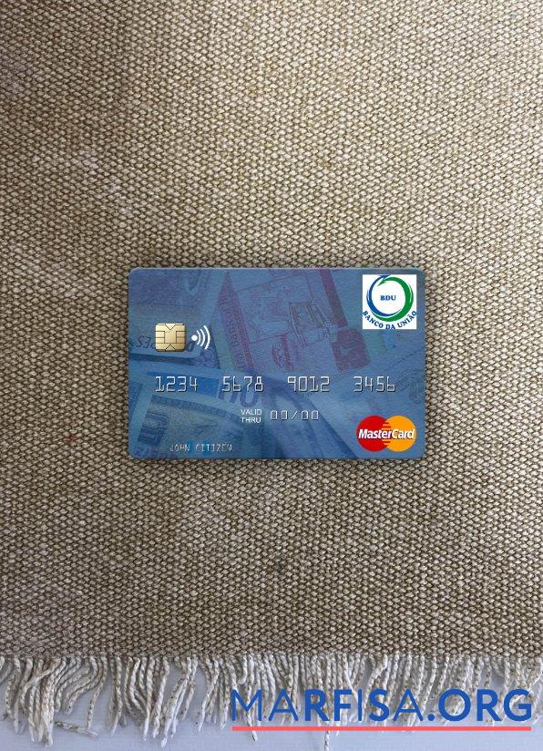 Realistic Guinea Bissau Banco Da Uniao mastercard photolook front download for verification